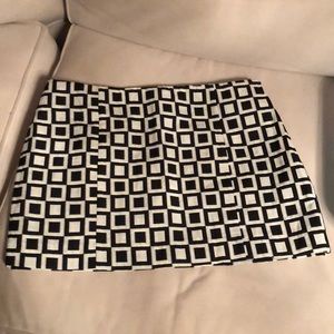 River Island Black and White Geometric Mini Skirt
